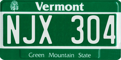 VT license plate NJX304