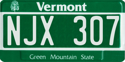 VT license plate NJX307