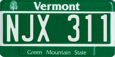 VT license plate NJX311