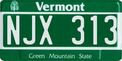 VT license plate NJX313