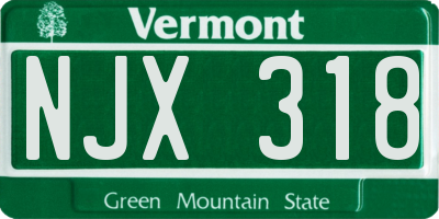 VT license plate NJX318