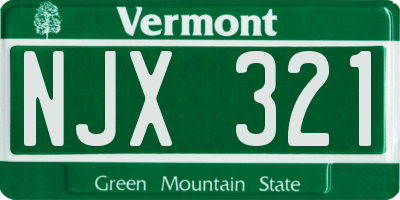 VT license plate NJX321