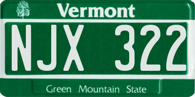 VT license plate NJX322
