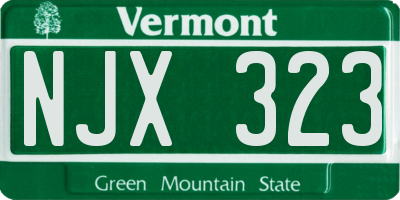 VT license plate NJX323