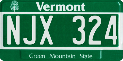 VT license plate NJX324
