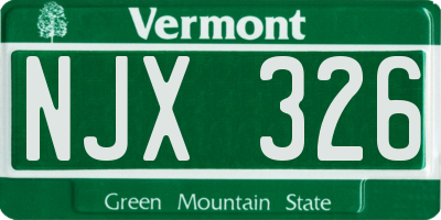 VT license plate NJX326