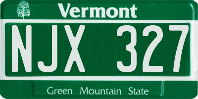 VT license plate NJX327