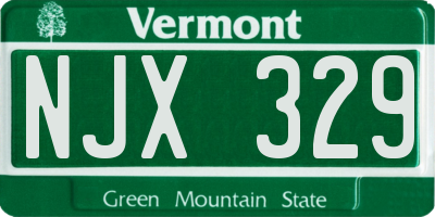VT license plate NJX329