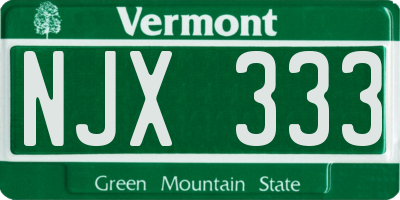 VT license plate NJX333
