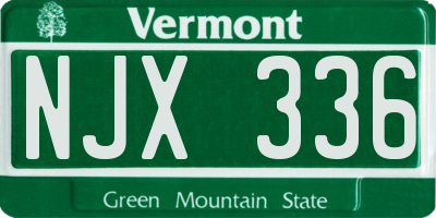 VT license plate NJX336