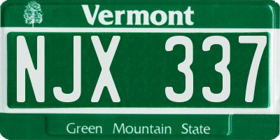VT license plate NJX337