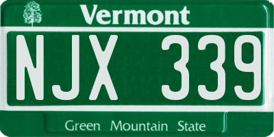 VT license plate NJX339