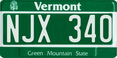 VT license plate NJX340
