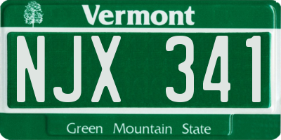 VT license plate NJX341