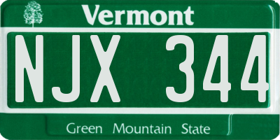 VT license plate NJX344