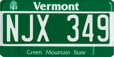 VT license plate NJX349