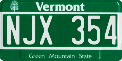 VT license plate NJX354