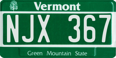 VT license plate NJX367