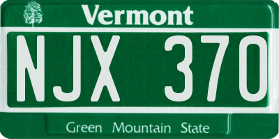 VT license plate NJX370