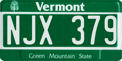 VT license plate NJX379