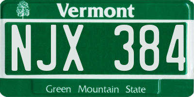 VT license plate NJX384