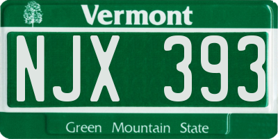 VT license plate NJX393