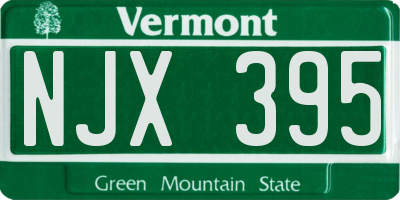 VT license plate NJX395