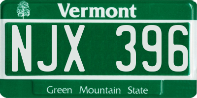VT license plate NJX396