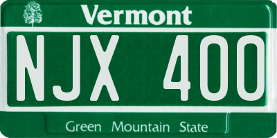 VT license plate NJX400