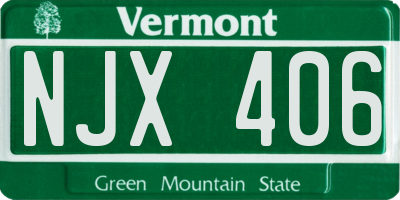 VT license plate NJX406