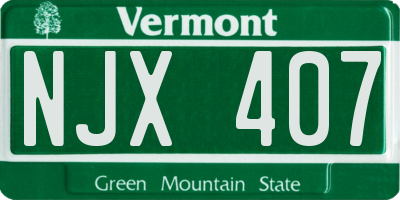 VT license plate NJX407