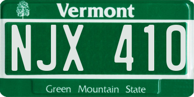 VT license plate NJX410