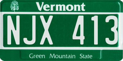 VT license plate NJX413