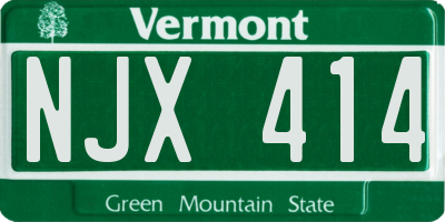 VT license plate NJX414