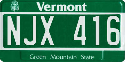 VT license plate NJX416