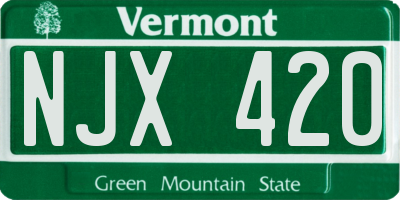 VT license plate NJX420