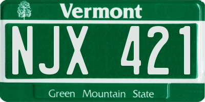 VT license plate NJX421