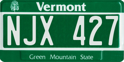 VT license plate NJX427