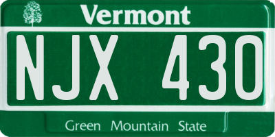 VT license plate NJX430