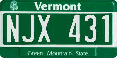 VT license plate NJX431