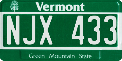 VT license plate NJX433