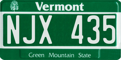 VT license plate NJX435