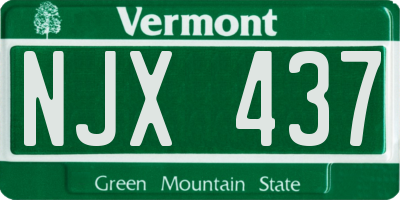 VT license plate NJX437
