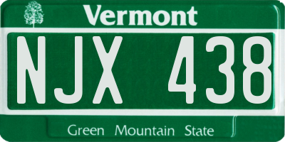 VT license plate NJX438