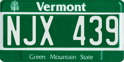 VT license plate NJX439