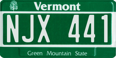 VT license plate NJX441