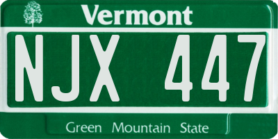 VT license plate NJX447