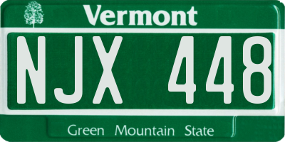 VT license plate NJX448