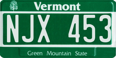 VT license plate NJX453