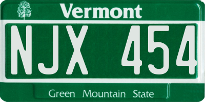 VT license plate NJX454